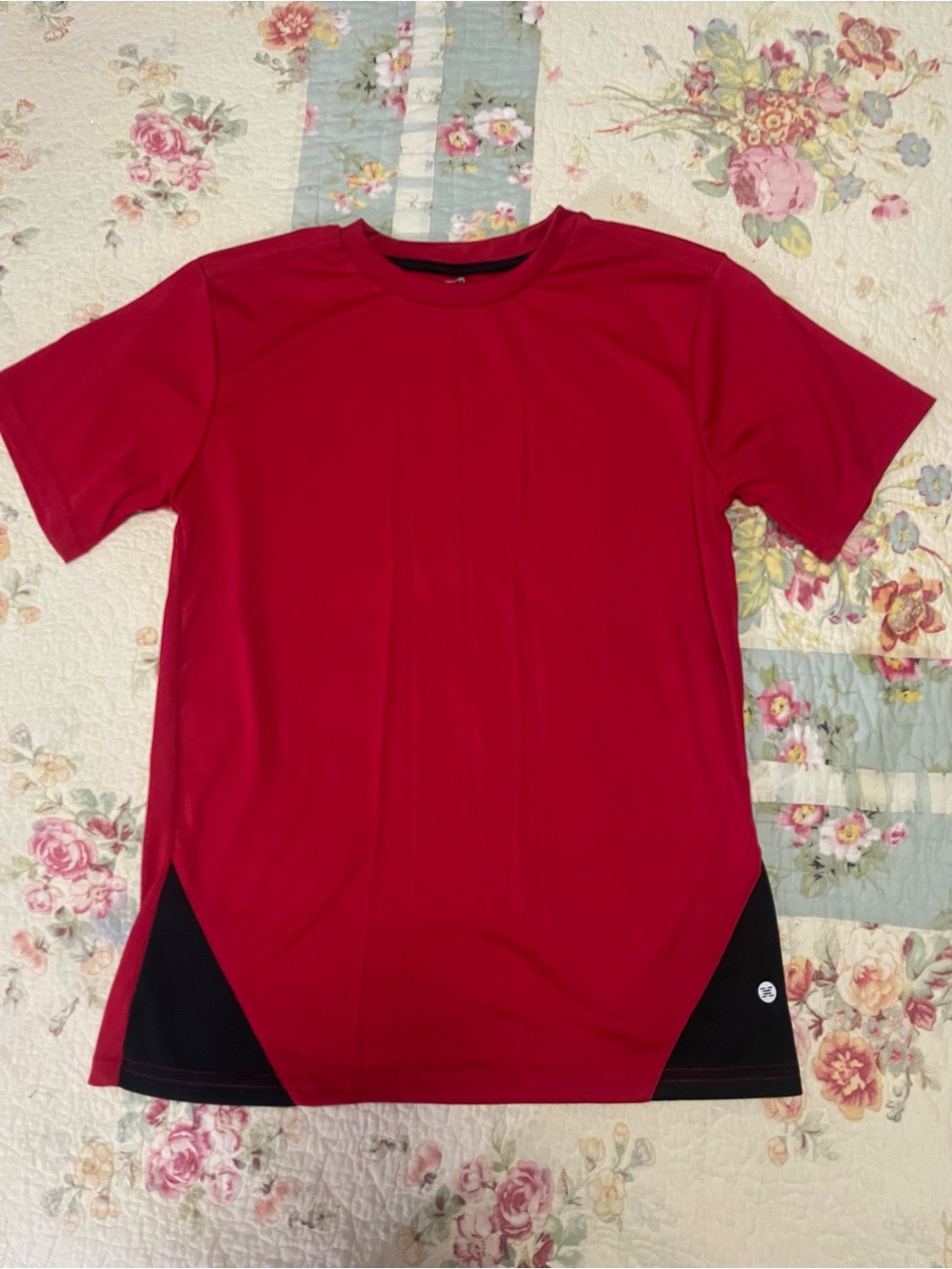 RBX Red Short Sleeve Athletic Tee with Black Panels